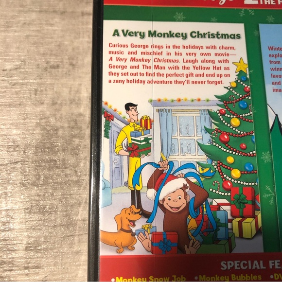 PBS Kids Curious George Holiday 2-Pack New DVD Very Monkey Christmas & Play Snow - Picture 10 of 16